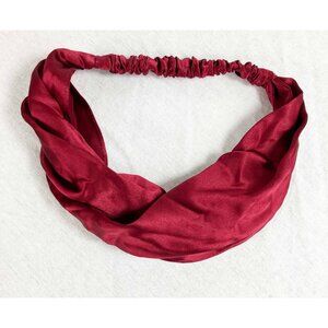 Eugenia Kim Silk Headband Deep Red Berry Elastic Back